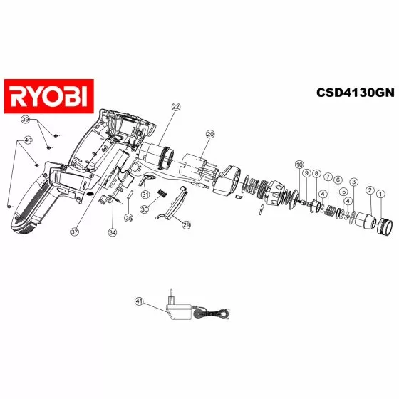 Ryobi CSD4107BG Spare Parts List Type: 5133000220